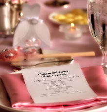 Pink satin napkin
