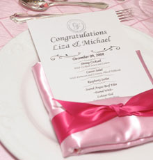 Pink satin napkin