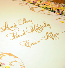 Hand painted aisle runner