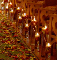 Candle lit aisle