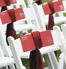 White folding chairs