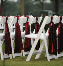 White folding chairs