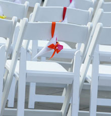 White folding chairs