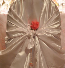 White satin pillowcase chair