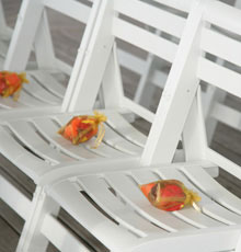 White folding chairs