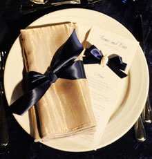 Champagne crushed napkins