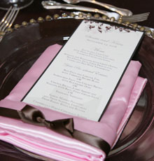 Pink satin napkin